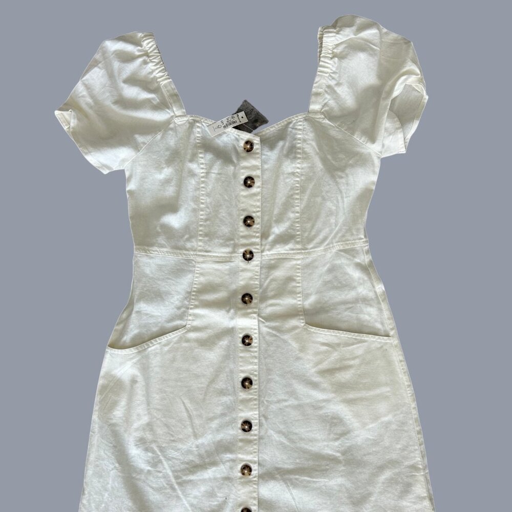 Madewell Linen-Cotton Puff-Sleeve Mini Dress — Lighthouse